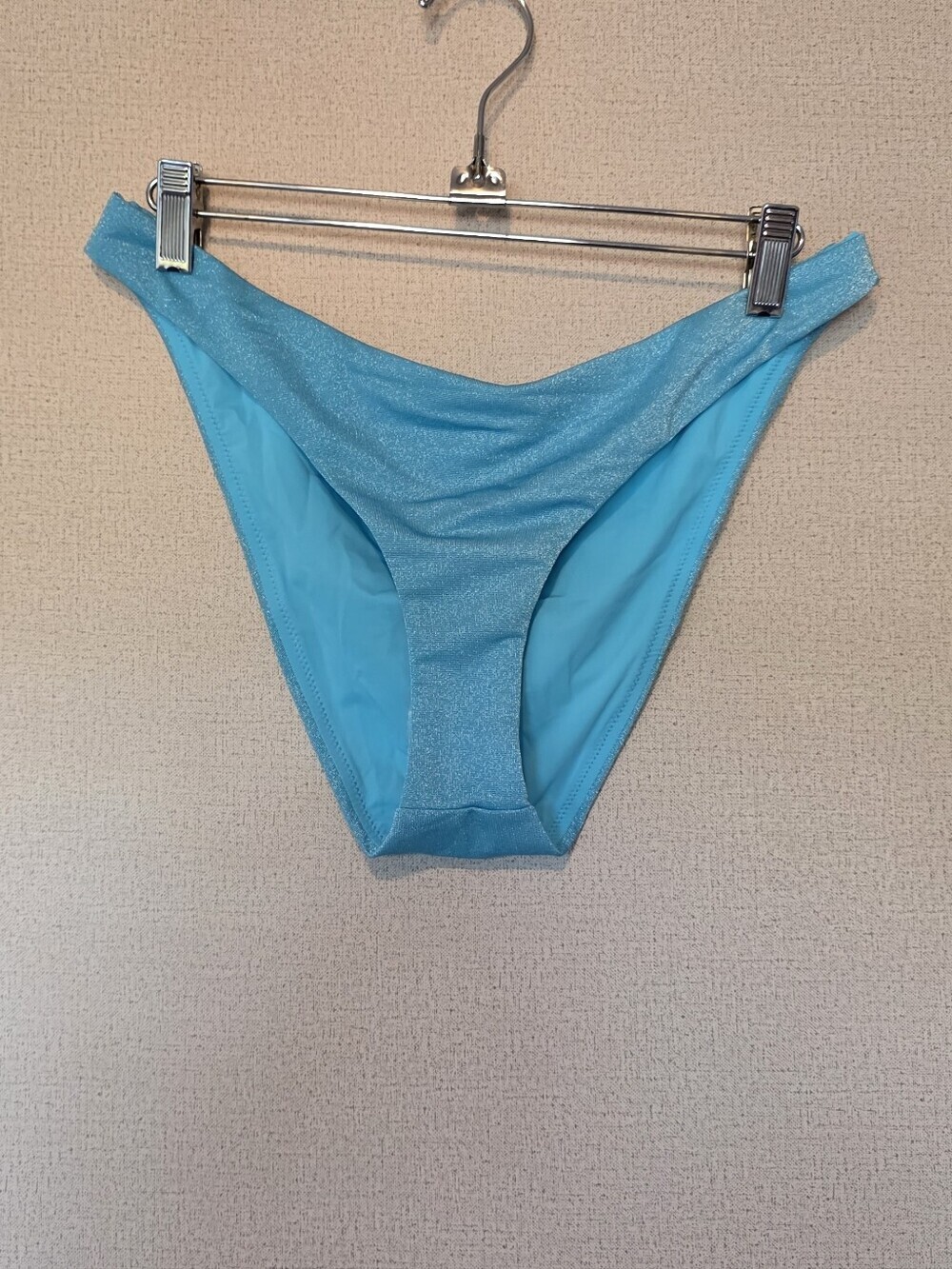 Aqua Women's Light Blue Shimmery Bikini Bottom